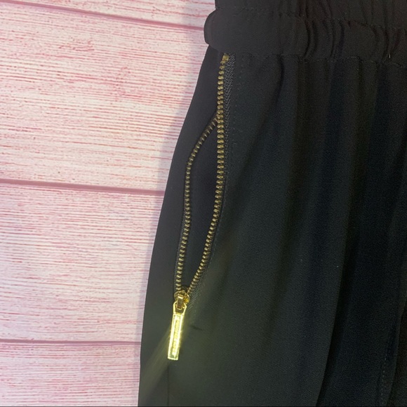 Michael Michael Kors Black Zipper Drawstring Pants Size 00 - Picture 5 of 7